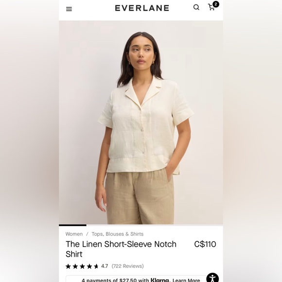 Everlane cropped button down - Picture 3 of 3